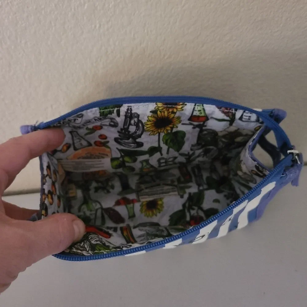 kiehls cosmetic pouch striped blue